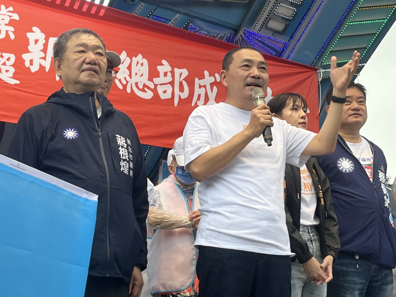 侯友宜表示，「一府二鹿三新莊」新莊過去是北台灣發展的起點，未來則是帶動北台灣向前衝的動力。   圖：侯友宜選舉辦公室提供