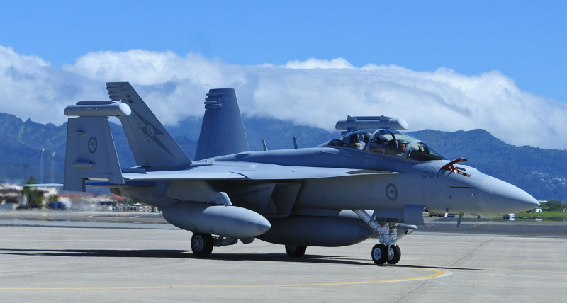 澳洲「咆哮者」EA-18 電子戰機。   圖：翻攝自維基百科（資料照）