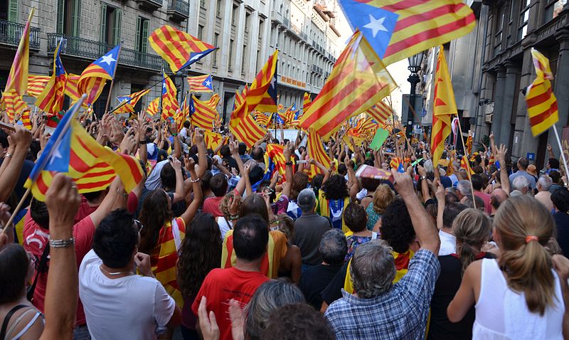 西班牙東北部的加泰隆尼亞今（9）天宣布，10月1日將舉行獨立公投。圖為加泰隆尼亞獨立運動的象徵旗幟。   圖：翻攝維基百科