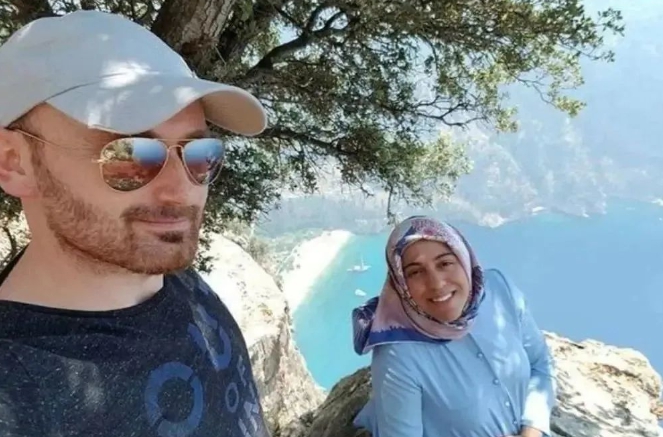 土耳其男子艾薩爾趁妻子不備一把將其推下懸崖。在謀殺前刻意拍下與妻子的快樂合照。   圖 : 翻攝自環球網
