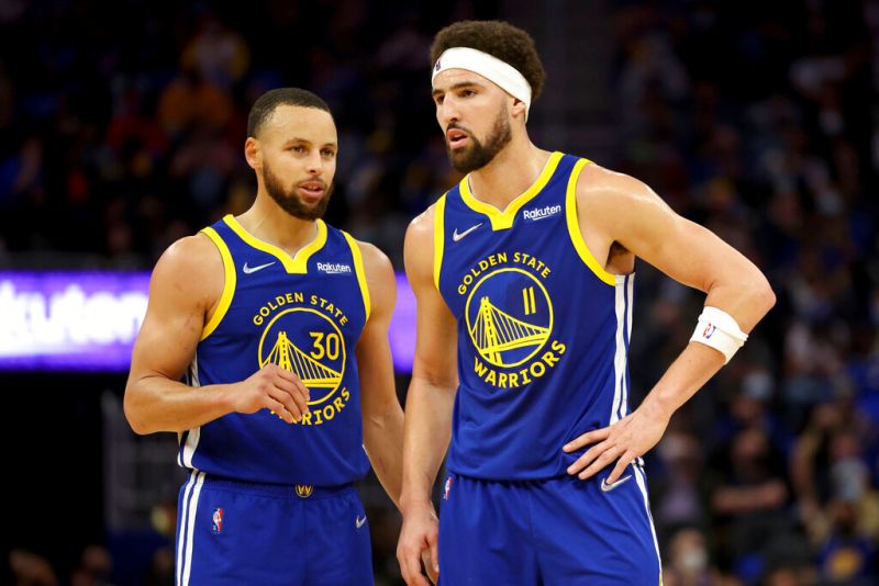 金州勇士「浪花兄弟」Stephen Curry和Klay Thompson。   圖／美聯社／達志影像