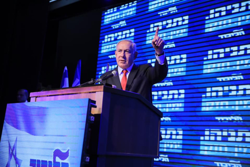 以色列前任總理納坦雅胡（Benjamin Netanyahu）帶領的「利庫德右翼集團/聯合黨（Likud）」預期將成為國會最大黨。   圖：翻攝自Likud臉書（資料照）