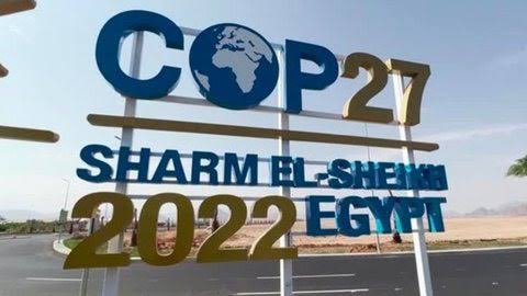 2022年聯合國氣候變化會議（簡稱COP27）由埃及主辦，於2022年11月6日至11月18日舉行。   圖：翻攝@choquei推特