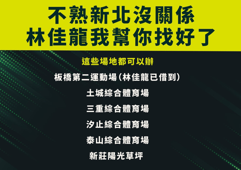 葉元之表示，隨便都問得到，林佳龍卻說找不到場地，非常荒謬。   圖：侯競辦提供