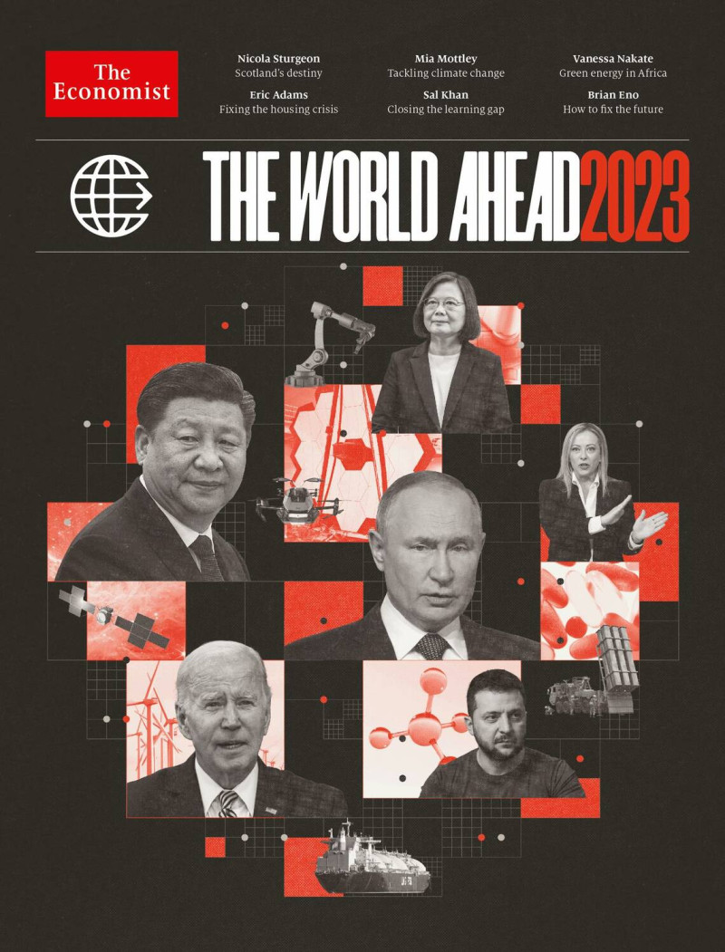 總統蔡英文登上《經濟學人（The Economist）》 2023 年趨勢特輯封面。   圖：翻攝自蔡英文臉書