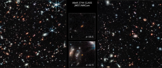 詹姆斯·韋伯太空望遠鏡 ( JWST ) 最近發現了宇宙大爆炸後最早形成的星系之一，該星系出現於宇宙誕生後的 3.5 億年。   圖 : 翻攝自NASA / ESA / CSA / T. Treu, UCLA.