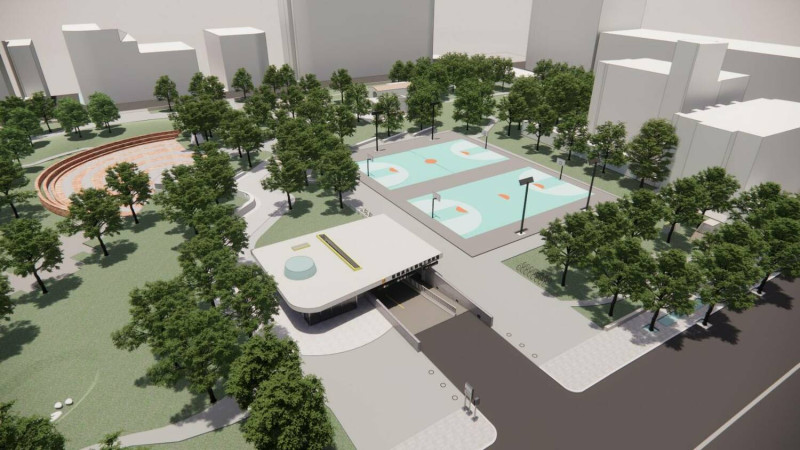 溪北公園停車場模型。   圖：新北市交通局提供