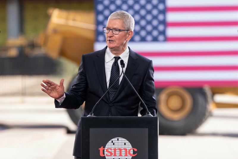 蘋果執行長庫克也表示，蘋果將成為台積電亞利桑那州廠最大客戶。   圖：翻攝自庫克推特