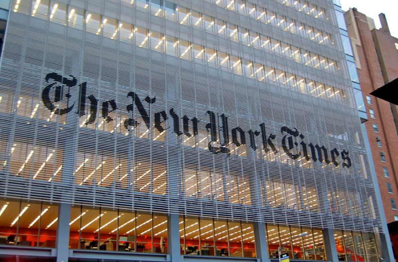 《紐約時報》職員發起40年來首次大規模罷工。   圖：翻攝自維基百科CC