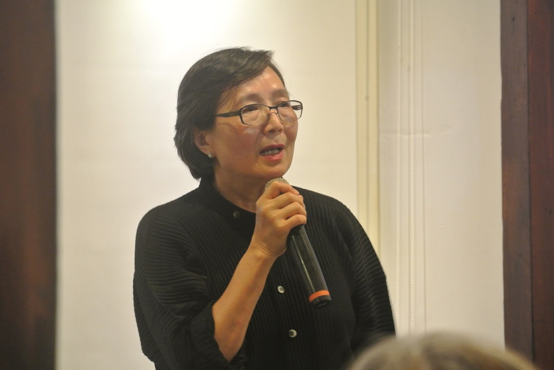 葉菊蘭今天參加人權影展，談到鄭南榕，她說他既殘酷又溫柔，是新時代的好男人！   圖：唐復年／攝