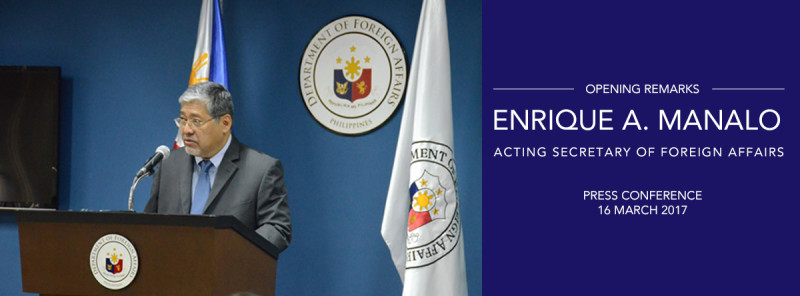 菲律賓外交部長馬羅強調，國際仲裁法庭去年裁定中國對南海80%的區域無權主張。   圖：翻攝菲律賓外交部