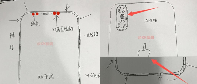 IPhone 8設計圖稿。   圖：翻攝自Weibo