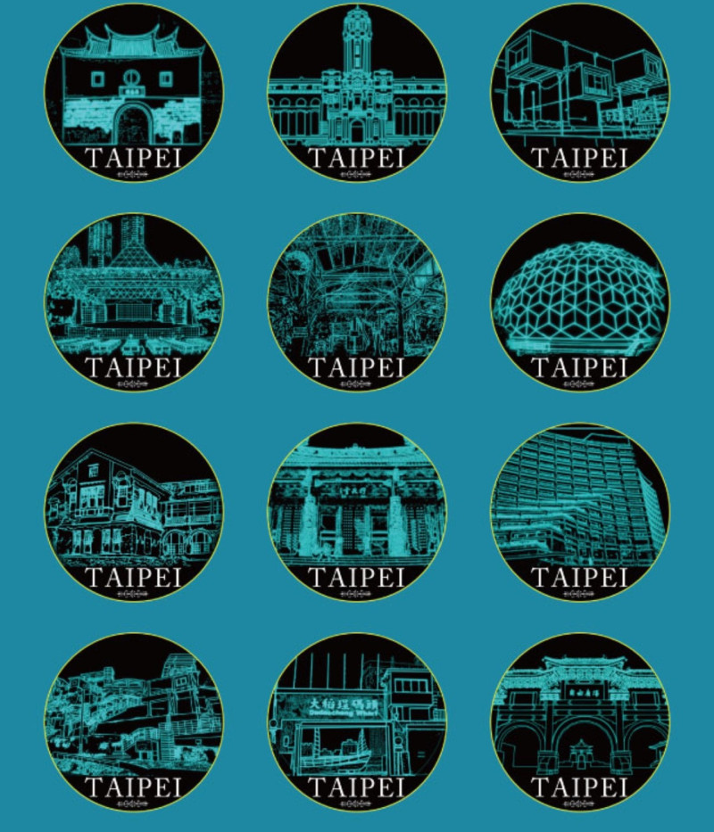 徽章的繪圖充滿駭客風格，有如將台北市完全數位化，呈現Ingress遊戲中的世界觀。   圖：翻攝自活動官網