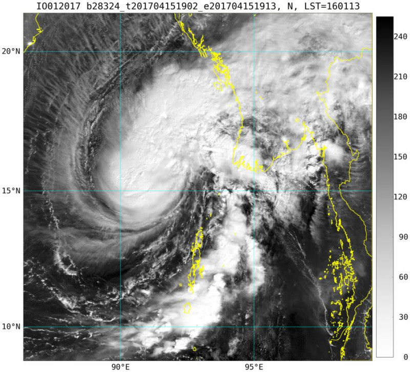 今年編號第一號的北印度洋熱帶氣旋，今天正式形成！夏天真的到了。   圖：翻攝自鄭明賽臉書/影像來源：RAMMB