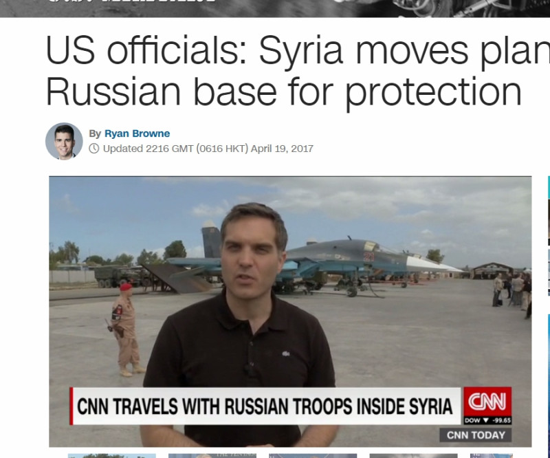 美國國防部官員指出，美軍本月6日對敘利亞愛爾沙伊拉特空軍基地的打擊已經摧毀了敘國20%的軍機。對敘利亞當局而言，保全剩下來的軍機免於受到美軍進一步打擊至關重要。   翻攝自CNN畫面