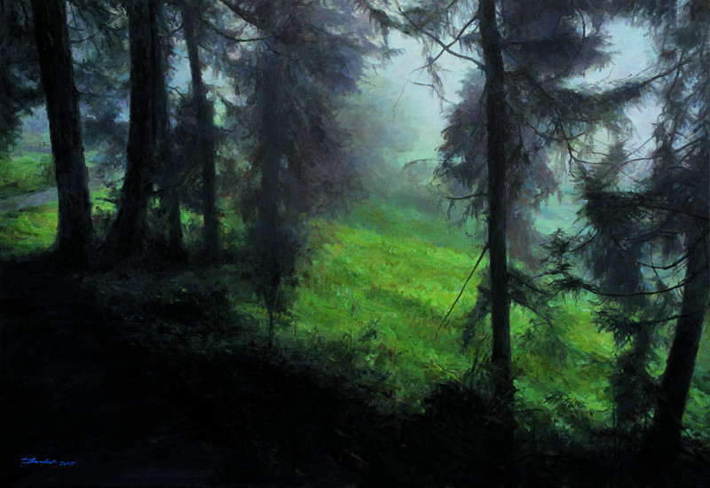 圖為傅彥熹油畫作品-走過霧林。   圖：桃園市政府文化局提供