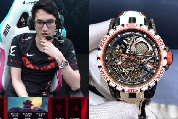Karsa之前在比賽時就曾戴著全球限量8支的Roger Dubuis羅杰杜彼名錶，要價約700萬台幣。   圖：翻攝自微博