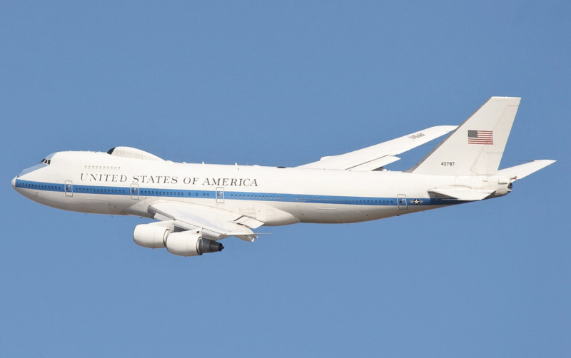 美國末日飛機「空中指揮機 E-4B 」。   圖：翻攝自維基百科（資料照）