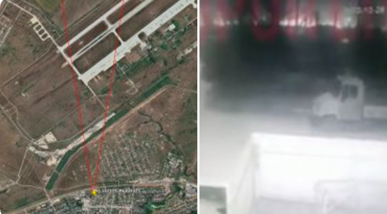 從恩格斯空軍基地附近一棟公寓樓所拍攝的照片顯示，大型圖波列夫式（Tupolev）長程轟炸機經常停放的地方發生了大爆炸。   圖:翻攝自推特帳戶「Ukraine Battle Map」