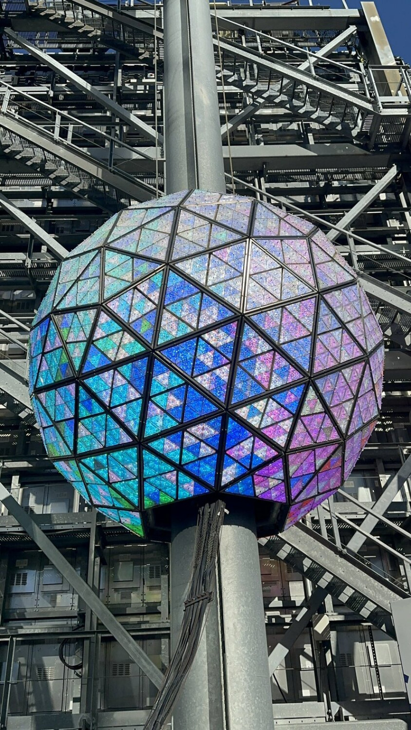 時報廣場倒數水晶球。   圖:翻攝自推特/Times Square Ball @timessquareball