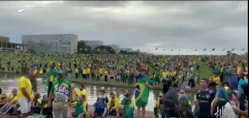 當地時間 1 月 8 日，巴西首都巴西利亞爆發了前總統波索納洛的支持者闖入國家權力機構進行打砸的破壞事件。   圖：翻攝自陸網