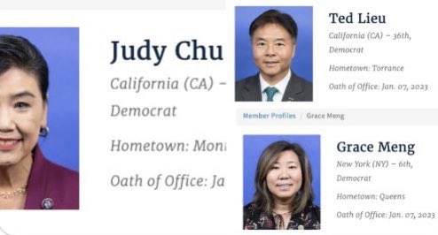 投下反對的眾議員包括，加州眾議員趙美心( Judy May Chu )、紐約州眾議員孟昭文( Grace Meng )和加州眾議員劉雲平( Ted W. Lieu )。   圖:翻攝自推特/Xiang Li @dreamalice001