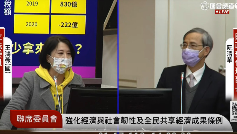 國民黨立委王鴻薇首次站上立法院質詢台。   圖：擷取自國會頻道