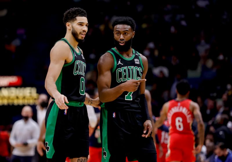 Jayson Tatum和Jaylen Brown。   圖／美聯社／達志影像