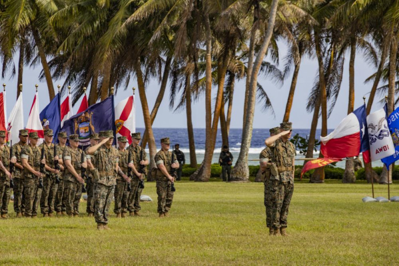 美軍陸戰隊在關島舉行新基地的啟用儀式。   圖：翻攝U.S. Marine Corps