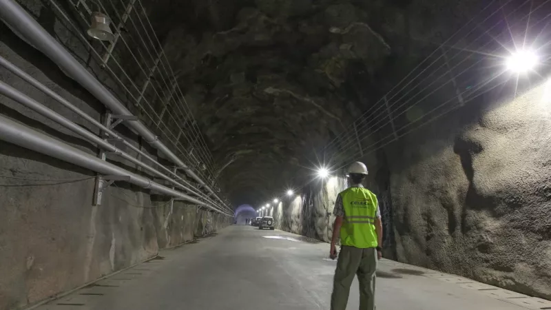 中國一帶一路工程興建厄瓜多科卡科多辛克萊大壩挖的隧道。   圖:厄瓜多旅遊局
