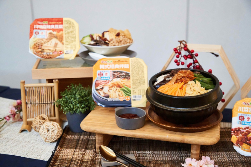 東森購物推出「共善商品」為「東森農場-蔬食餐盒」，圖為韓式經典拌飯。   圖：東森購物提供