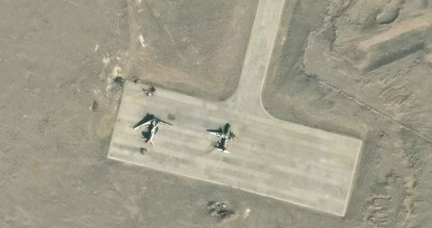 衛星拍攝到中國西北靶場導彈攻擊前的樣貌。   圖 : 翻攝自Planet Lab