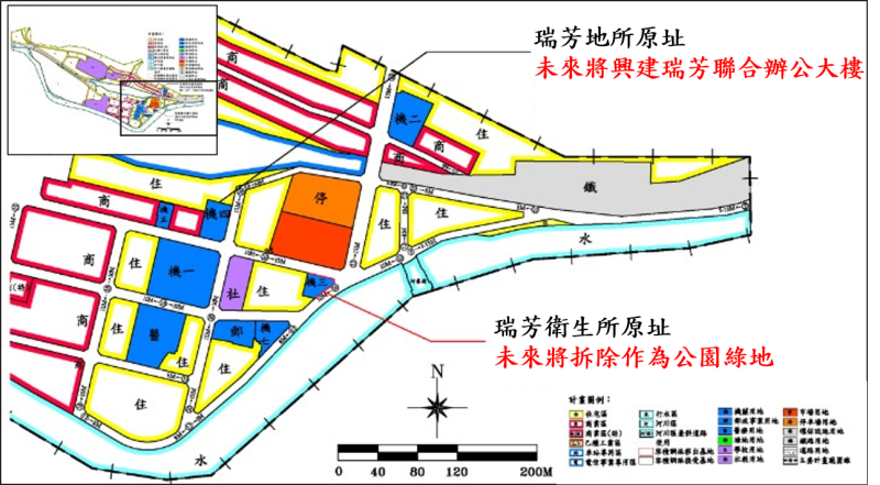 新北市瑞芳聯合辦公大樓都計變更案位置示意圖。   圖：新北市城鄉局提供