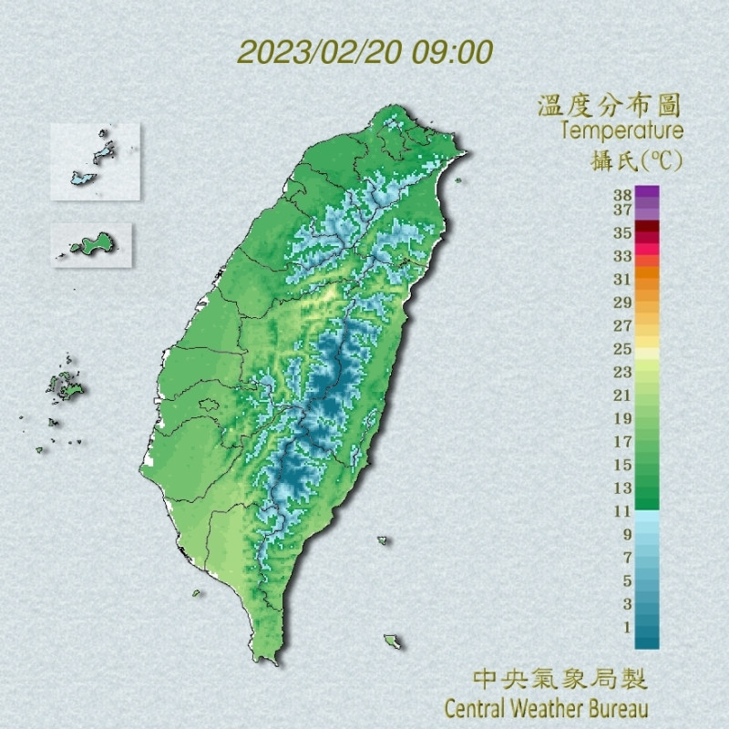 氣象專家吳德榮指出，今日氣溫續降，北台轉冷，低溫只有10度。   圖：翻攝自中央氣象局