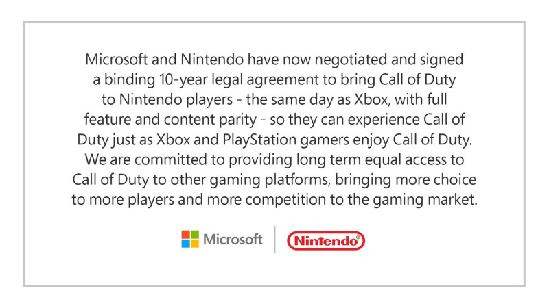 微軟今（21）日宣布與任天堂簽訂 10 年合約，未來 Xbox 遊戲將登上任天堂平台   圖：翻攝自 Brad Smith 推特