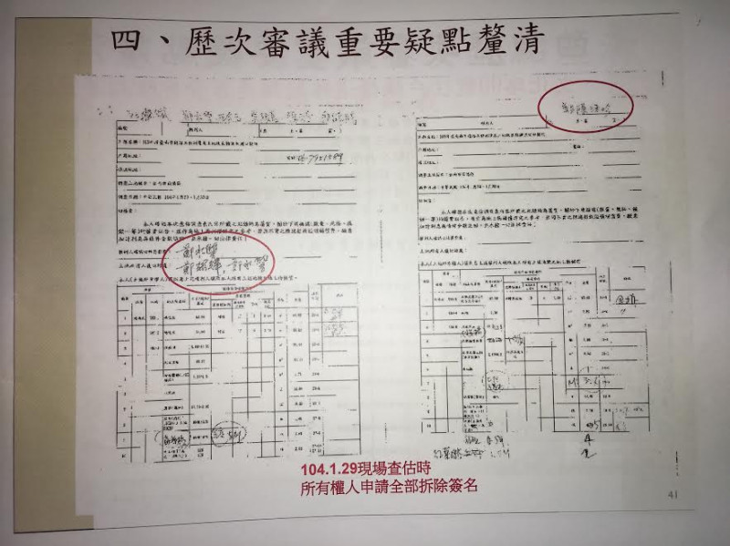 被台南市政府當成拆除同意書的查估文件。   圖:反西港外環道不當開闢自救會提供