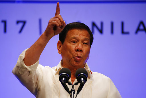 菲律賓總統杜特蒂最新民調結果創下個人新高，滿意度達78%。   圖：美聯社