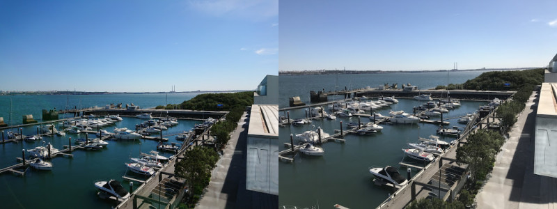 相片比較圖(2)左為XZP，右為iPhone7。   圖：翻攝自GSM網站