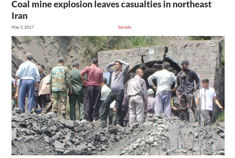 伊朗發生礦災，大批人員試圖進入礦坑救災，卻因瓦斯味彌漫影響進度。   圖：翻攝TEHRAN TIMES