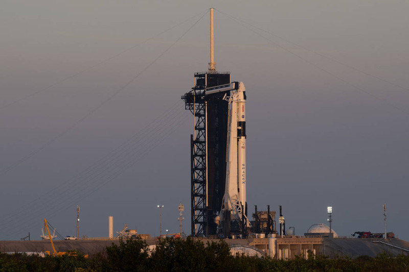 美國太空探索科技公司（SpaceX）的第六次載人任務「Crew 6」因地面系統問題臨時喊卡。   圖：翻攝自NASA推特