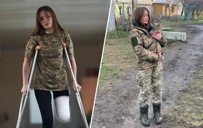 19歲烏克蘭正妹露西亞（Руся）因為俄軍的砲擊失去了左腿。   圖：翻攝IG