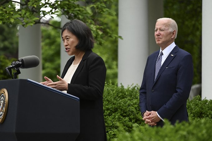 美國貿易代表署（USTR）代表戴琪今(2)日向國會遞交美國總統拜登（Joe Biden）2023年貿易政策議程與2022年年度報告   圖/取自美國貿易代表署（USTR）推特