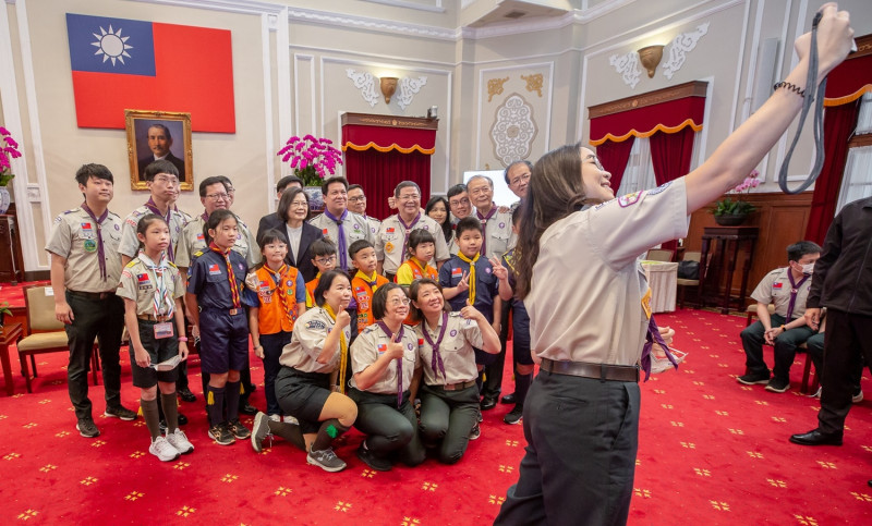 總統蔡英文3日接見童軍總會代表   圖：總統府提供