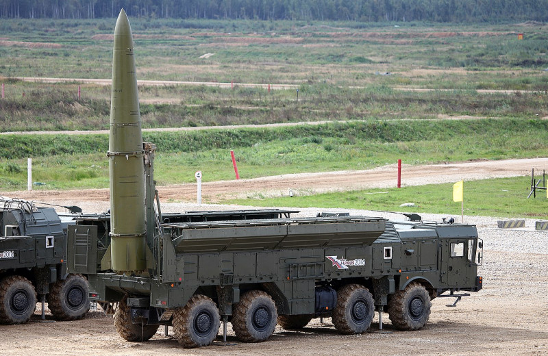 俄羅斯可攜核彈頭「伊斯坎德爾-M」短程彈道導彈，傳已部署白俄羅斯。   圖：翻攝維基百科