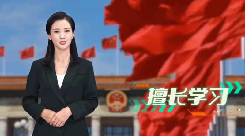 中國官媒《人民日報》「任小融」AI女主播遭網友批評太假。   圖: 擷取自中國人民日報官方微博（資料照）