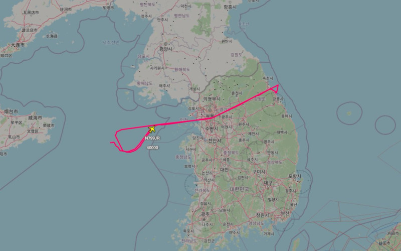 美陸罕新型ARES電子偵察機於美韓聯合軍演首天亮相。   圖：翻攝自「飛機守望」推特