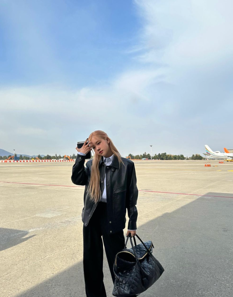 BLACKPINK成員Rosé中午一抵台就在IG上發文，「a business trip typa girl」。   圖：翻攝自Rosé IG