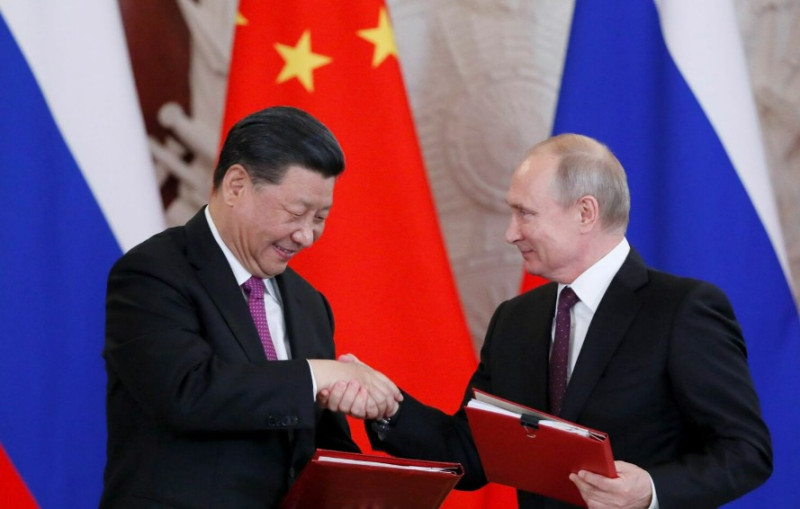 中國國家主席習近平（左）及俄羅斯總統普丁（右）。    圖：達志影像／路透社（資料照）  