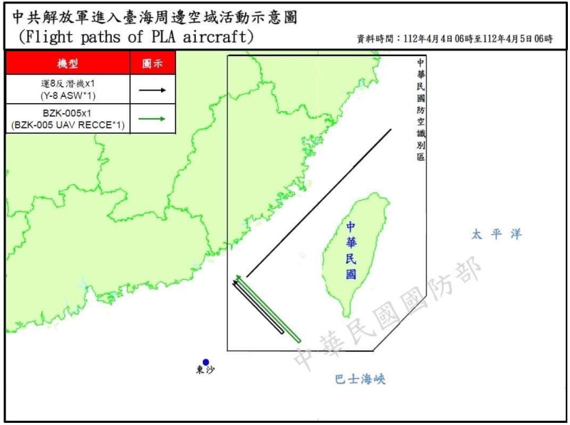 中共解放軍派14架共機、3架共艦擾台，國軍嚴密監控中。   圖/國防部