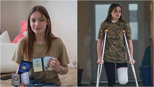 露西亞在戰爭中被俄軍炸斷小腿。   圖：翻攝rusya_danilkina IG